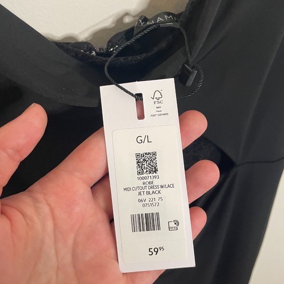 NWT Dynamite Cut-Out Midi Dress (Black - Size Large) - Picture 4 of 4